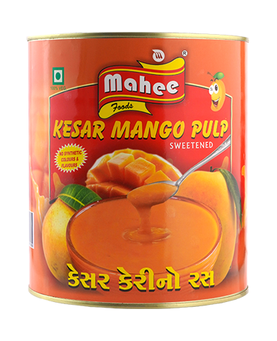 Kesar Mango Pulp - Alphonso Mango Slice - Mahee Food Products - Irresistible Taste