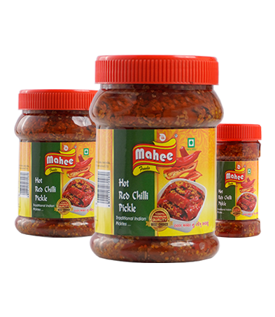 Hot Red Chilli Pickle - Mahee Food Products - Irresistible Taste